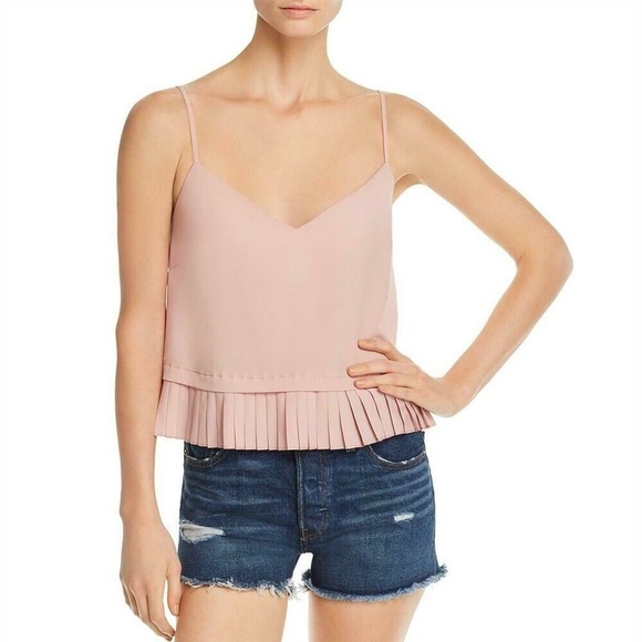 NWOT French Connection Crepe Pleated Tank Top Cami in Light Pink Size M - Picture 5 of 14